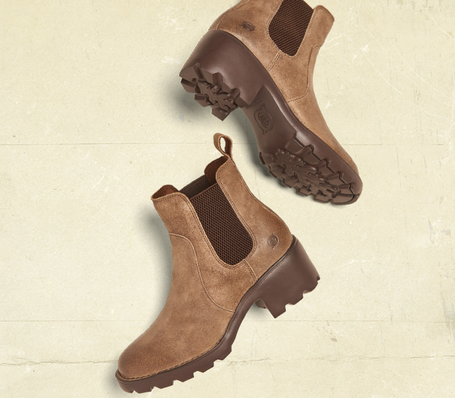 Women's Graci boot in light brown suede.