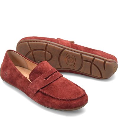 Melinda Final shown in Dark Brick Suede (Red)
